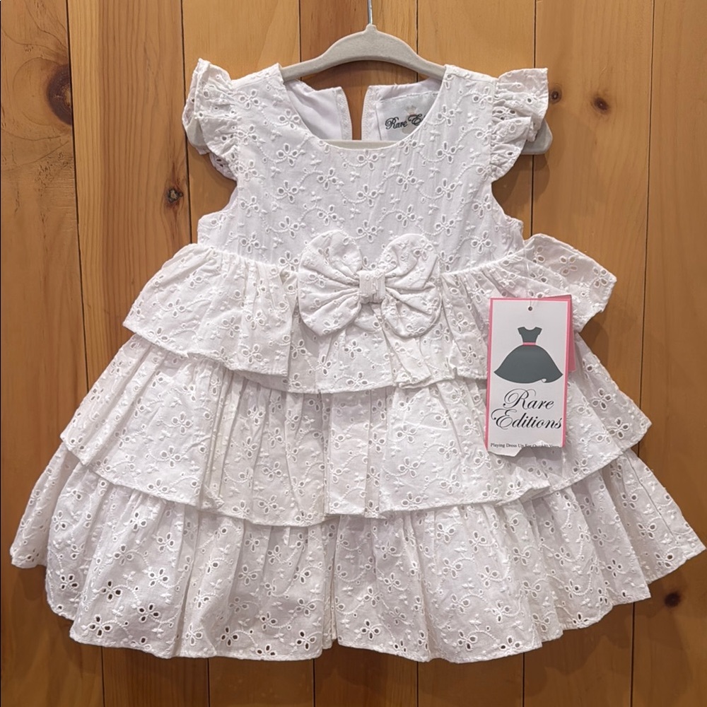 Rare Editions White Ruffled Tiered Sundress